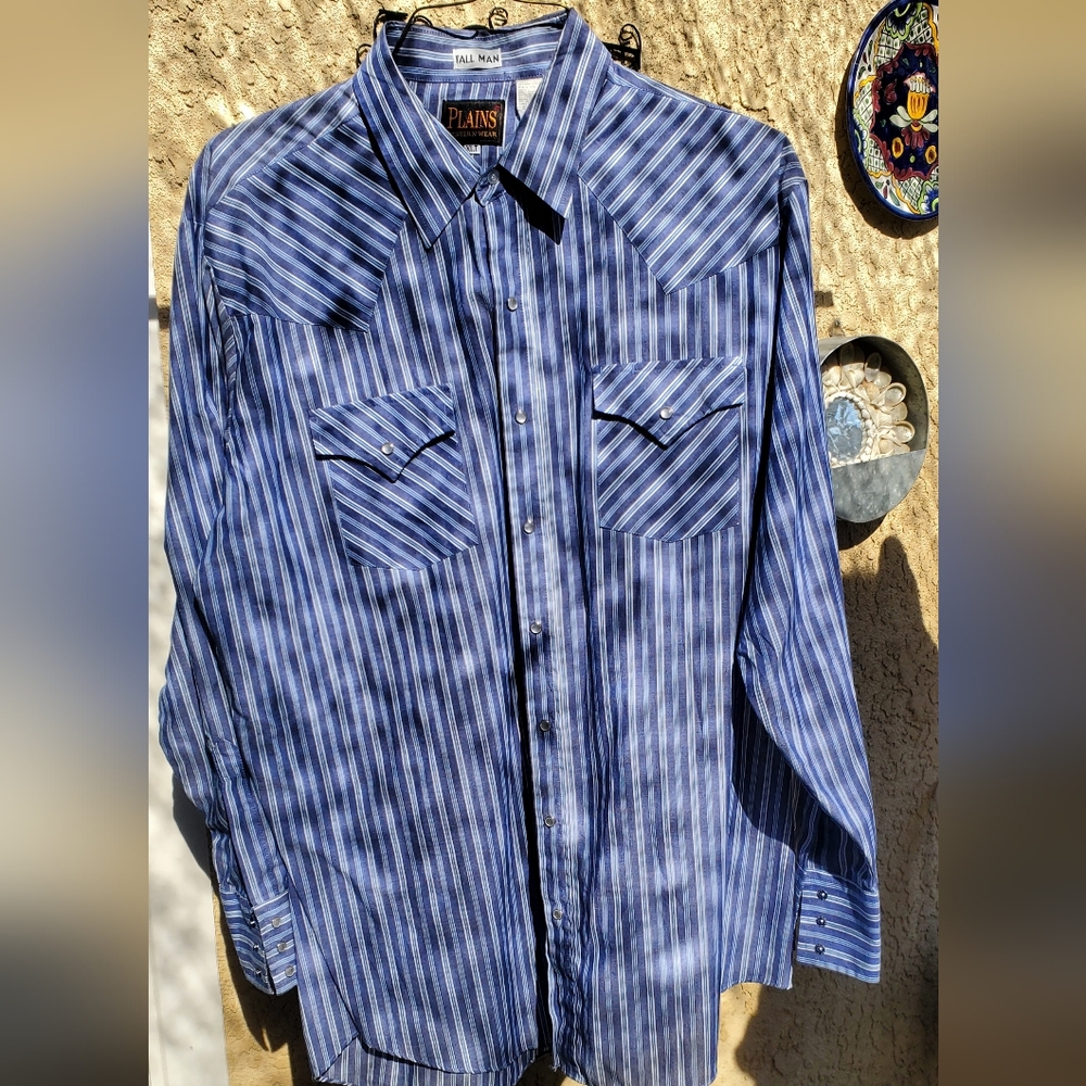 Vintage Men's Plains Western Wear XLT Long Sleeve Button Up Shirt